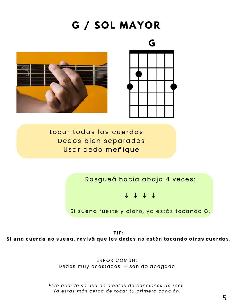 Página de acordes: Sol mayor