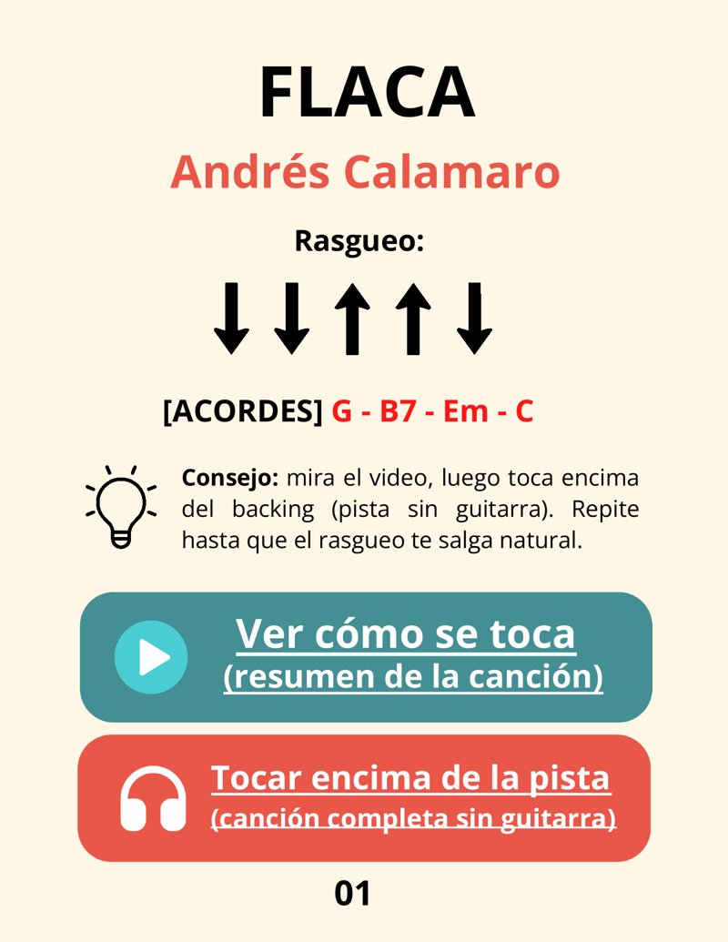 Página de canción: Flaca